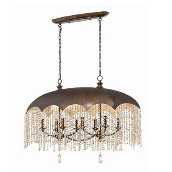 Ombrello Collection 8 Light Oil Rubbed Bronze & Cognac Pendant