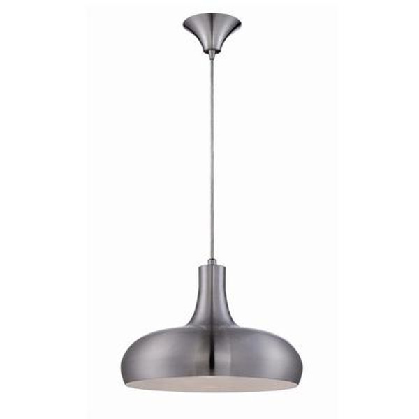 Una Collection 1 Light Aluminum & White Pendant