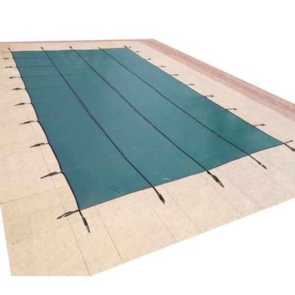 15  Feet  x 30  Feet  Rectangular In Ground Pool Safety Cover - Green