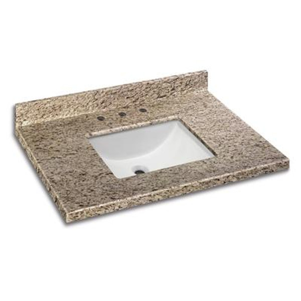 37 Inch x 22 Inch Giallo Ornamental Granite Vanity Top with Trough Bowl