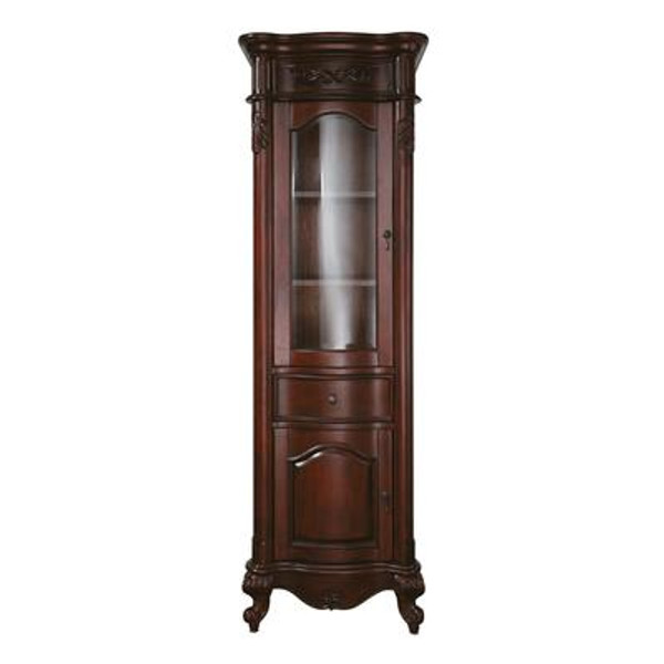 Provence 24 Inch Linen Tower in Antique Cherry Finish