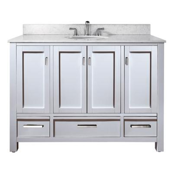 Modero 48 Inch Vanity Only in White Finish (Faucet not included)