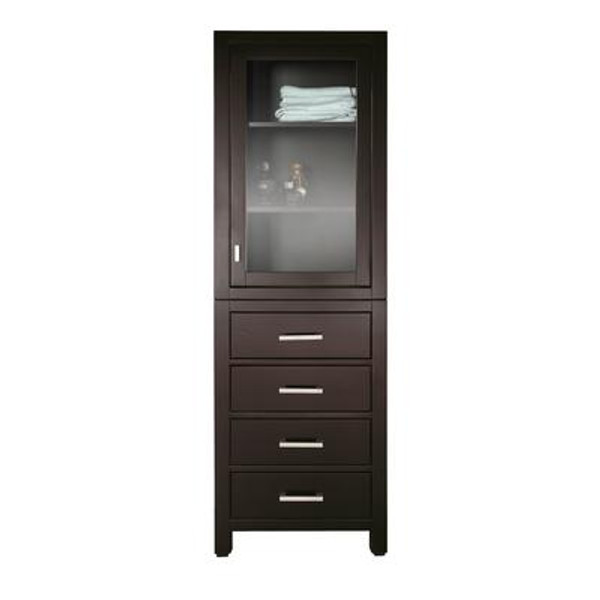 Modero 24 Inch Linen Tower in Espresso Finish