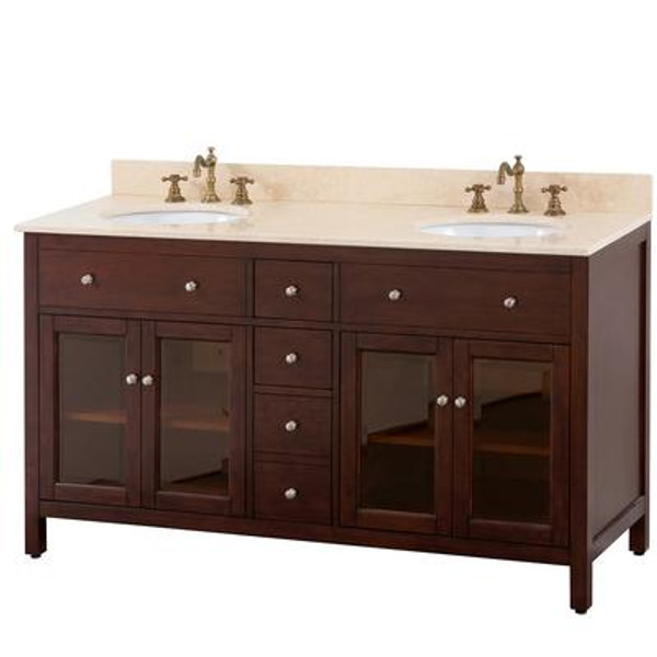 Lexington 60 Inch Vanity Only in Light Espresso Finish (Faucet not included)