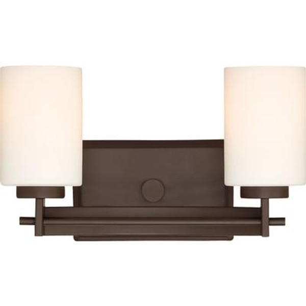 Monroe 2 Light Western Bronze Incandescent Vanity with an Opal Etched Shade