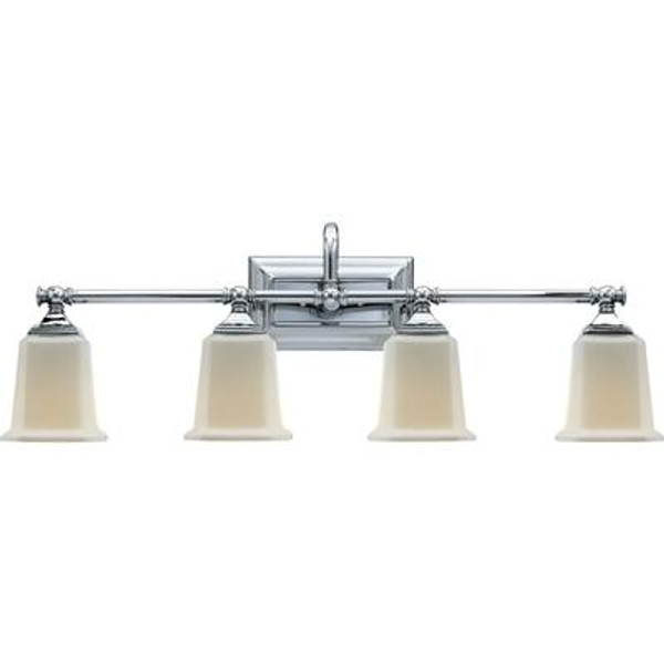 Monroe 4 Light Polished Chrome Incandescent Vanity with an Opal Etched Shade