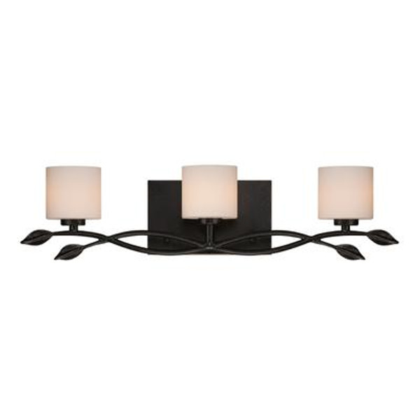 Monroe 3 Light Imperial Bronze Halogen Vanity with an Opal Etched Shade