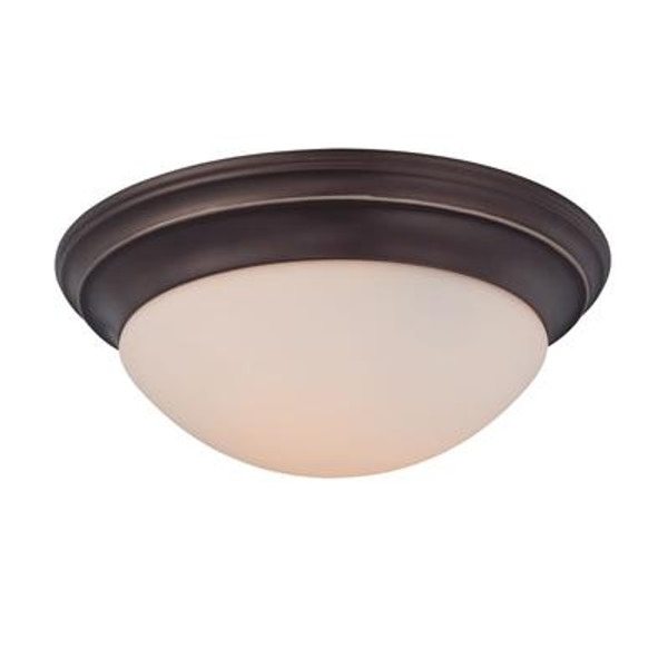 Monroe 2 Light Palladian Bronze Incandescent Flush Mount with a White Alabaster Shade