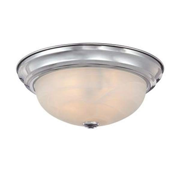 Monroe 2 Light Polished Chrome Incandescent Flush Mount with an Opal Etched Shade