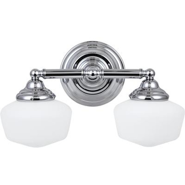 2 Light Chrome Fluorescent Bathroom Vanity