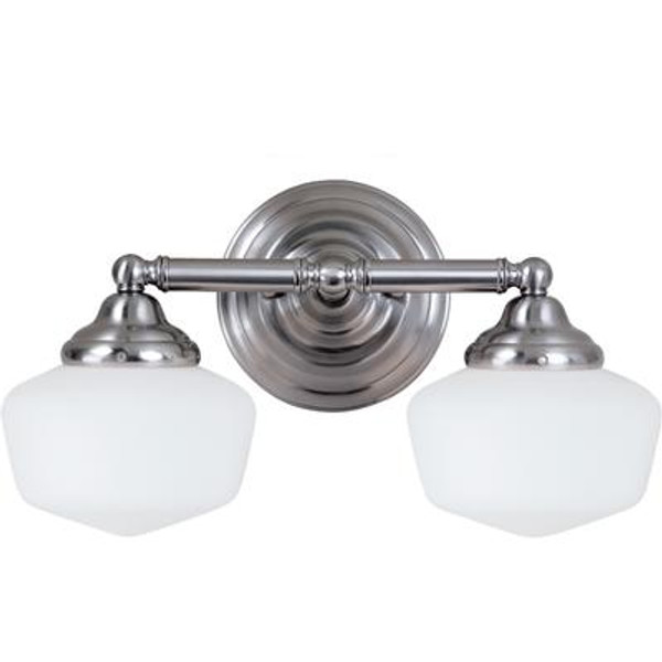 2 Light Brushed Nickel Fluorescent Bathroom Vanity