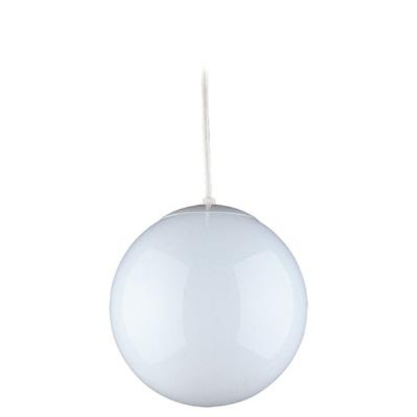 1 Light White Incandescent Pendant