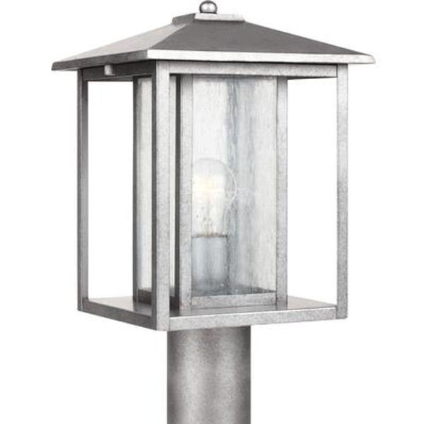 1 Light Weathered Pewter Incandescent Outdoor Post Lantern