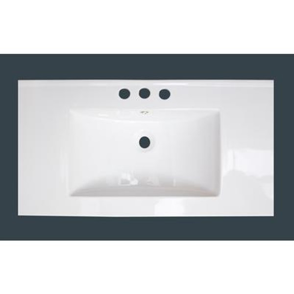 32 Inch x 18 Inch White Ceramic Top with 4 Inch Centers