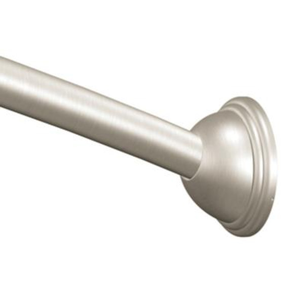 54 Inch to 72 Inch Adjustable Length Curved Shower Rod in Brushed Nickel