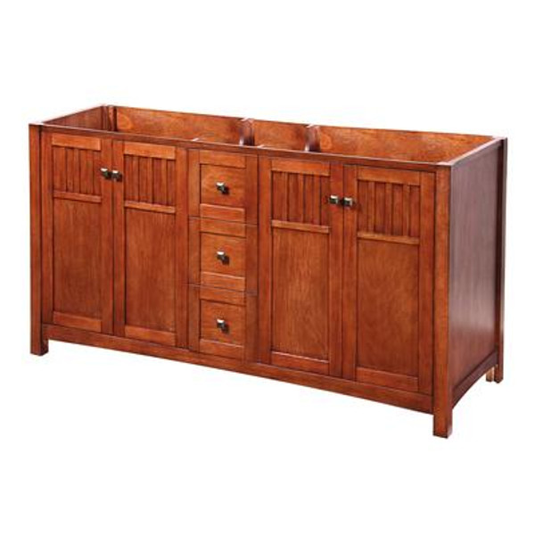 Knoxville 60 Inch W x 21.625 Inch D x 34 Inch H Vanity Cabinet Only in Nutmeg