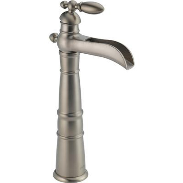 Victorian Single-Hole 1-Handle High-Arc Bathroom Faucet in Stainless