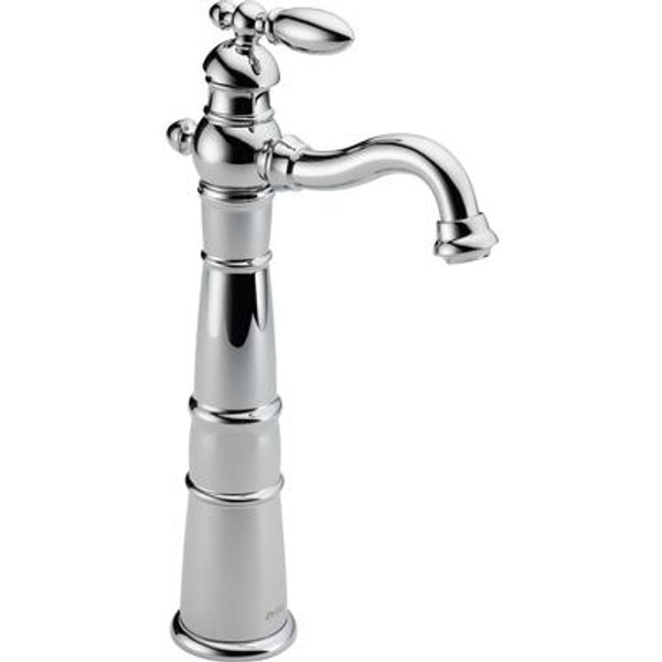 Victorian Single Hole 1-Handle High-Arc Bathroom Vessel Faucet in Chrome