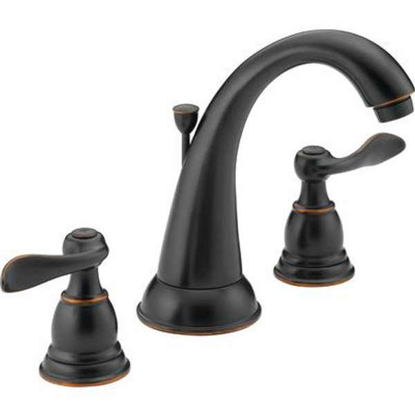 Foundations 8 Inch Widespread 2-Handle High-Arc Bathroom Faucet in Oil-Rubbed Bronze