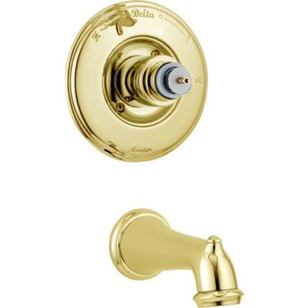 Victorian 1-Handle Tub Filler Trim in Polished Brass (Valve not included)