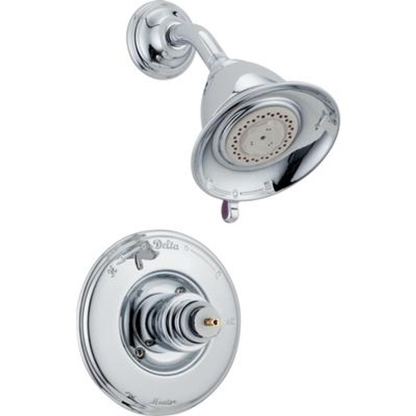 Victorian Collection 1-Handle Pressure-Balanced Shower Trim in Chrome (Valve and Handles not included)