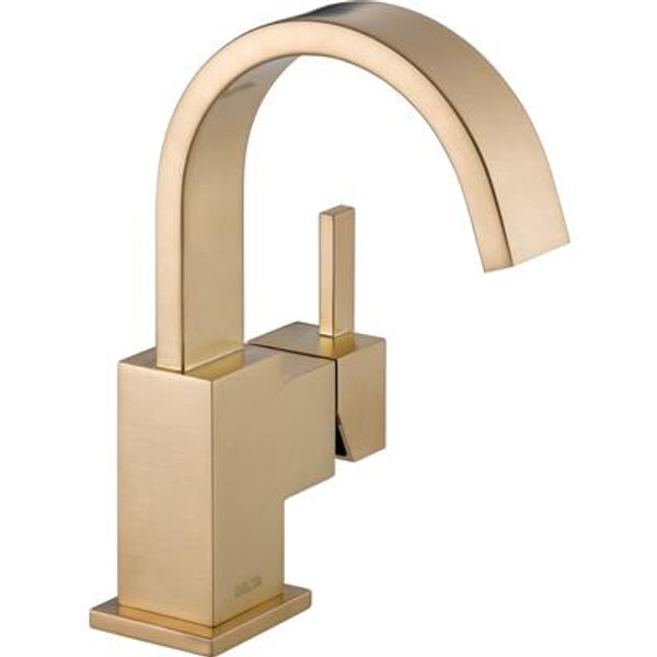 Vero Single-Hole 1-Handle High-Arc Bathroom Faucet in Champagne Bronze