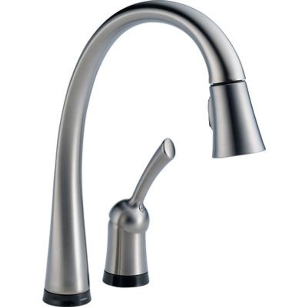 Pilar Single-Handle Pull-Down Sprayer Kitchen Faucet with Touch2O Technology in Arctic Stainless