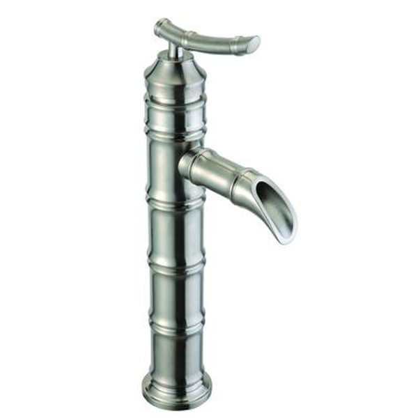 Bamboo Vessel Filler Lavatory in Brushed Nickel