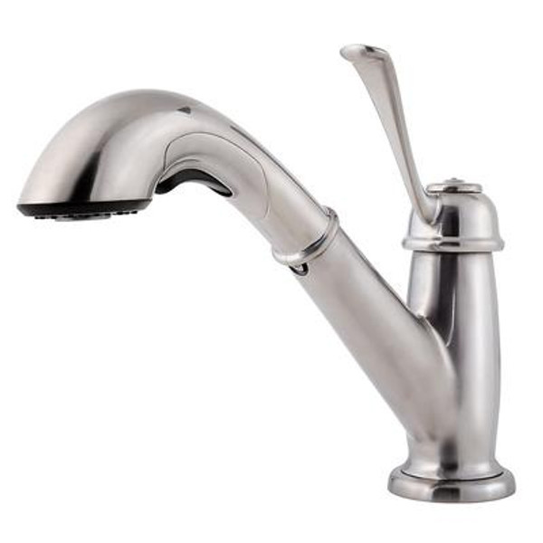 Bixby 1-Handle 1 or 3-Hole Pull-Out Kitchen Faucet in Stainless Steel