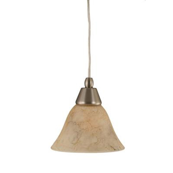 Concord 1 Light Ceiling Brushed Nickel Incandescent Pendant with an Italian Marble Glass
