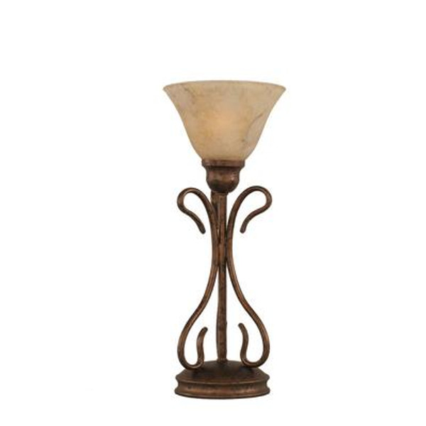 Concord 7 in Bronze Incandescent Table Lamp with an Italian Marble Glass