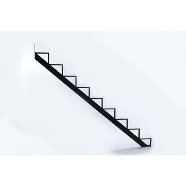 9-Steps Black Aluminium Stair Riser Includes one ( 1 ) riser only