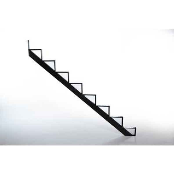 8-Steps Black Aluminium Stair Riser Includes one ( 1 ) riser only