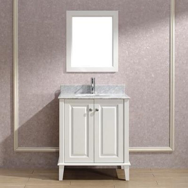 Lily 30 White / Carrera Ensemble with Mirror and Faucet
