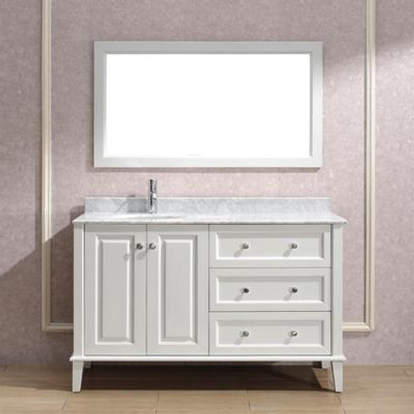 Lily 55 White / Carrera Ensemble with Mirror and Faucet