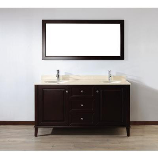 Lily 63 Chai / Beige Ensemble with Mirror and Faucets