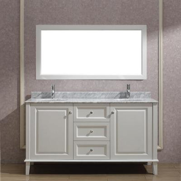 Lily 63 White / Carrera Ensemble with Mirror and Faucets