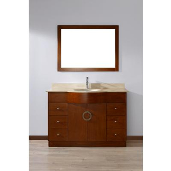 Zoe 48 Classic Cherry / Beige Ensemble with Mirror and Faucet