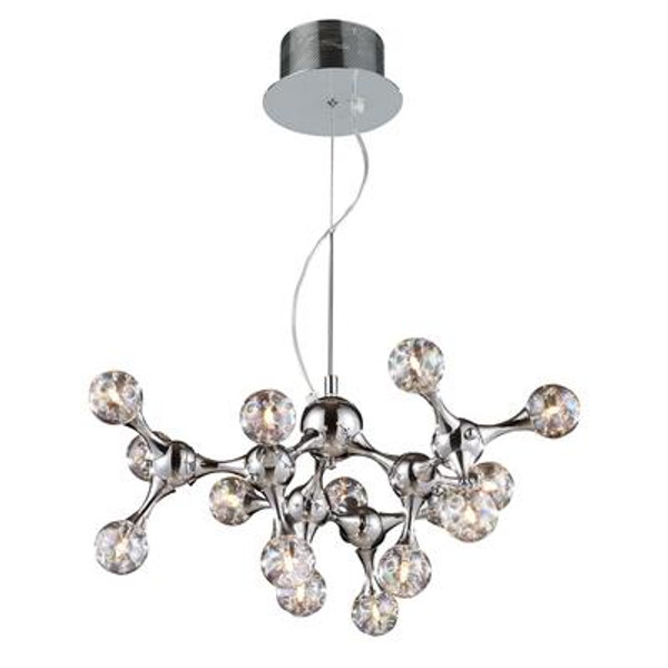 15-Light Ceiling Mount Polished Chrome Chandelier