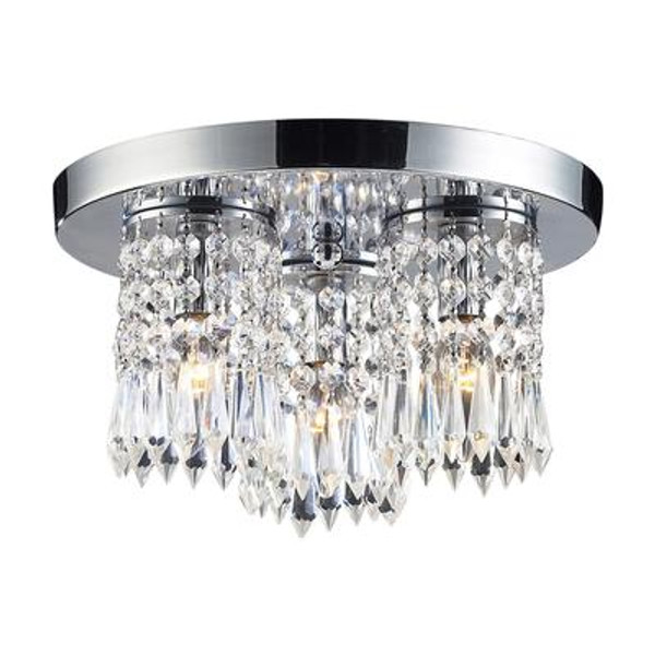 3 Light Ceiling Mount Polished Chrome Flush Mount