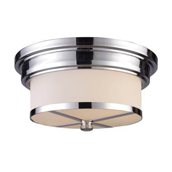 2-Light Ceiling Mount Polished Chrome Flush Mount