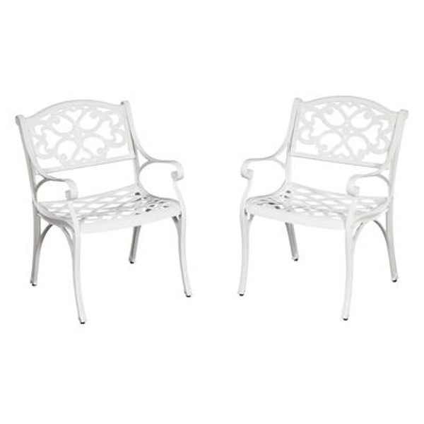 Home Styles Arm Chair Pair White Finish