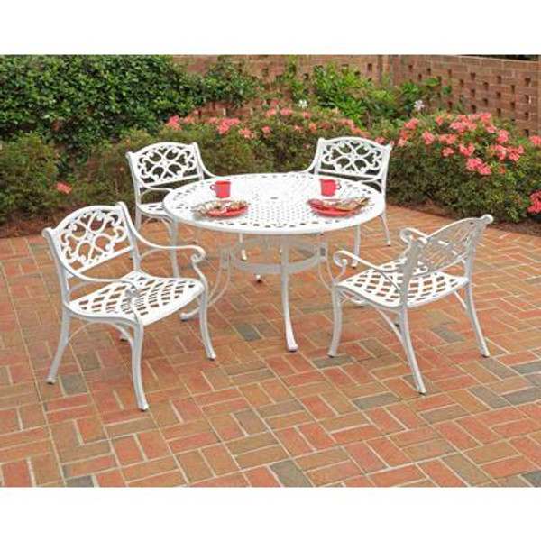 Biscayne 5PC Dining Set 42Inch Table with Four Cushioned Arm Chairs