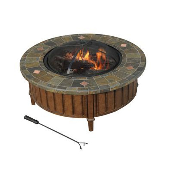 Sunjoy Greer Wood/Charcoal Fire Pit &#150; 40 Inch