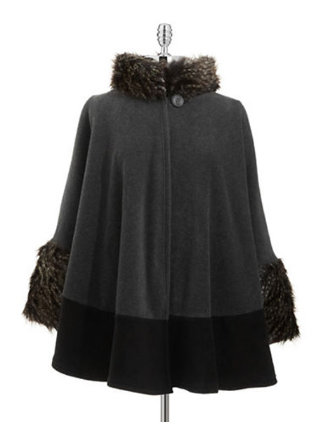 Parkhurst Colourblock Trim Cape - Charcoal/Black/Black Joplin