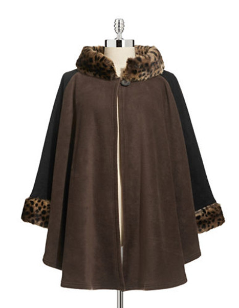 Parkhurst Karina Faux Fur Poncho - Cheetah