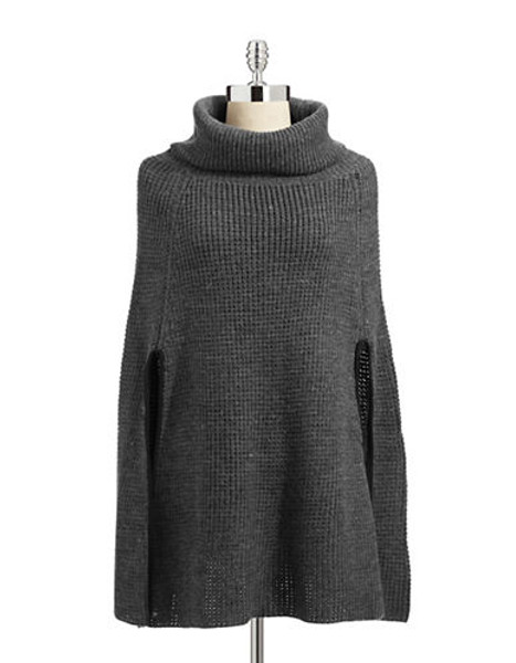 Lauren Ralph Lauren Waffle Knit Capelet - Dark Grey