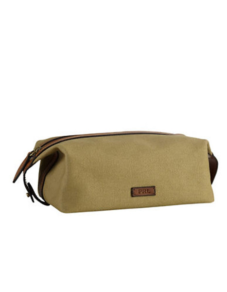 Polo Ralph Lauren Canvas Shaving Kit - Khaki W/ Brown Lthr