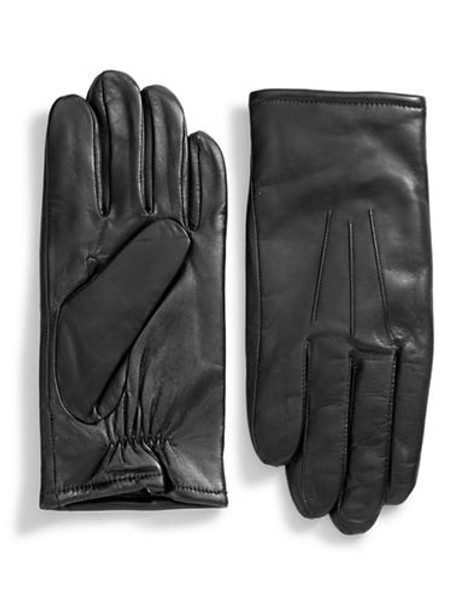 Black Brown 1826 Cashmere Lined Leather Gloves - Brown - Large