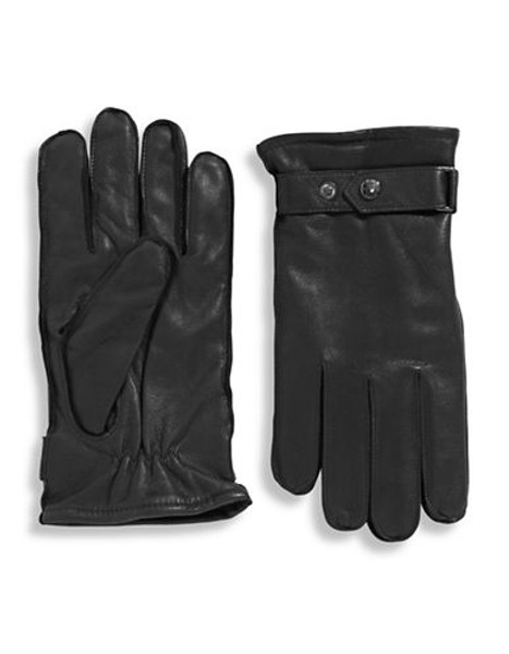 Black Brown 1826 10 Inch Cashmere Lined Deerskin Gloves - Black - Large